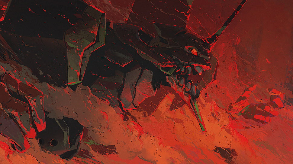 gray monster surrounded by flames illustration HD wallpaper
