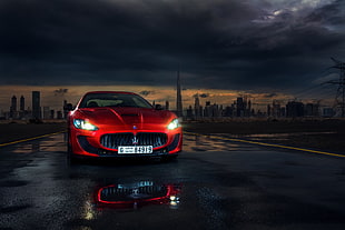 red front-end car HD wallpaper