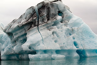 iceberg surrounded by body of water