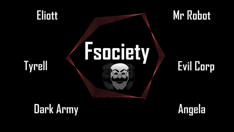 Fsociety text, Mr. Robot, typography, tv series, black background HD wallpaper