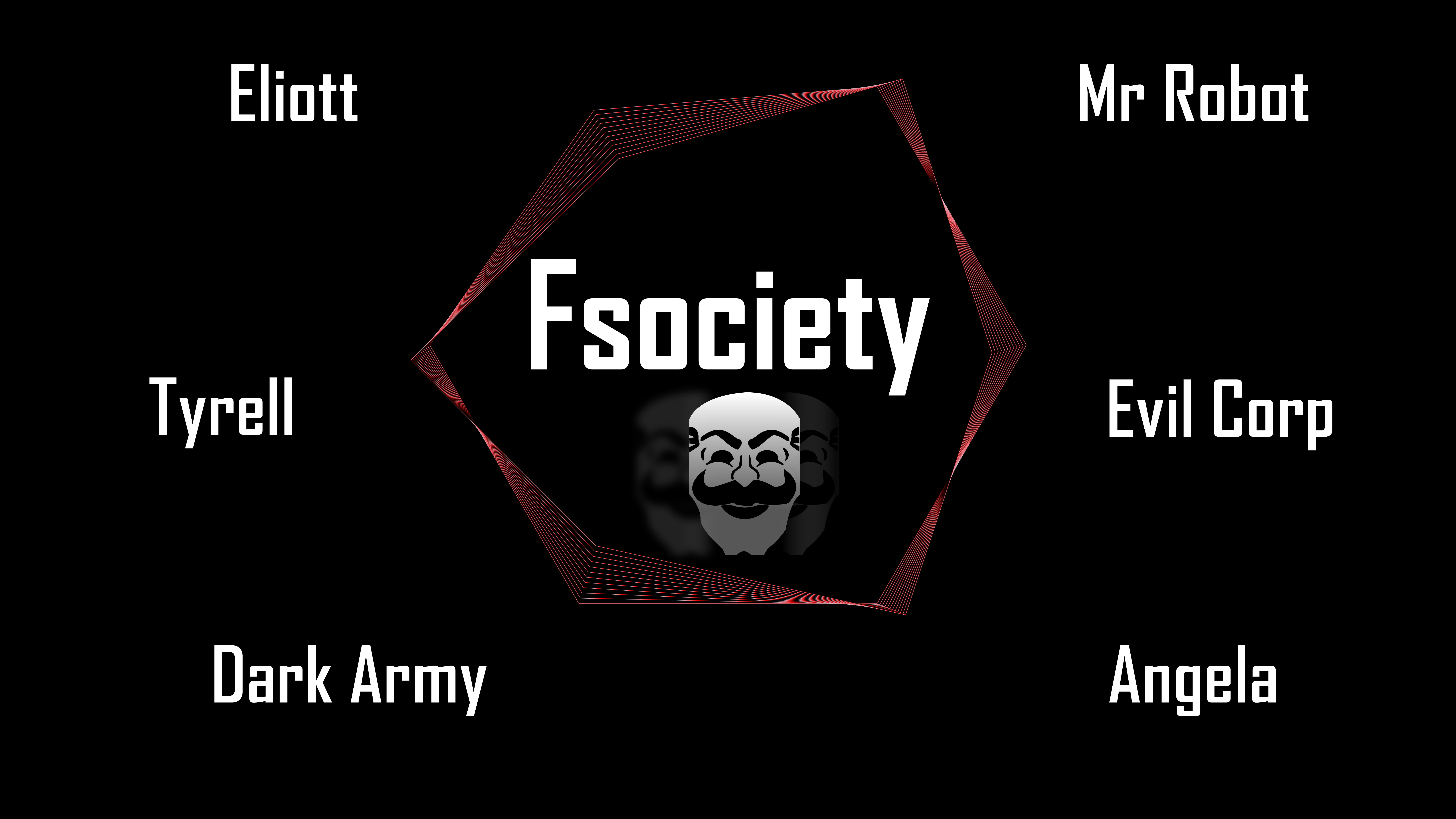 Fsociety text, Mr. Robot, typography, tv series, black background