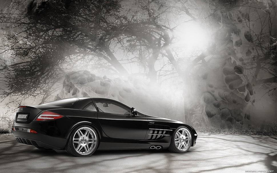 black sports coupe wallpaper HD wallpaper