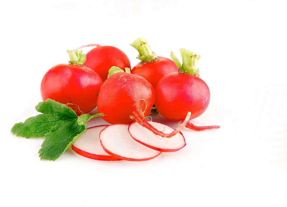 two red radishes HD wallpaper