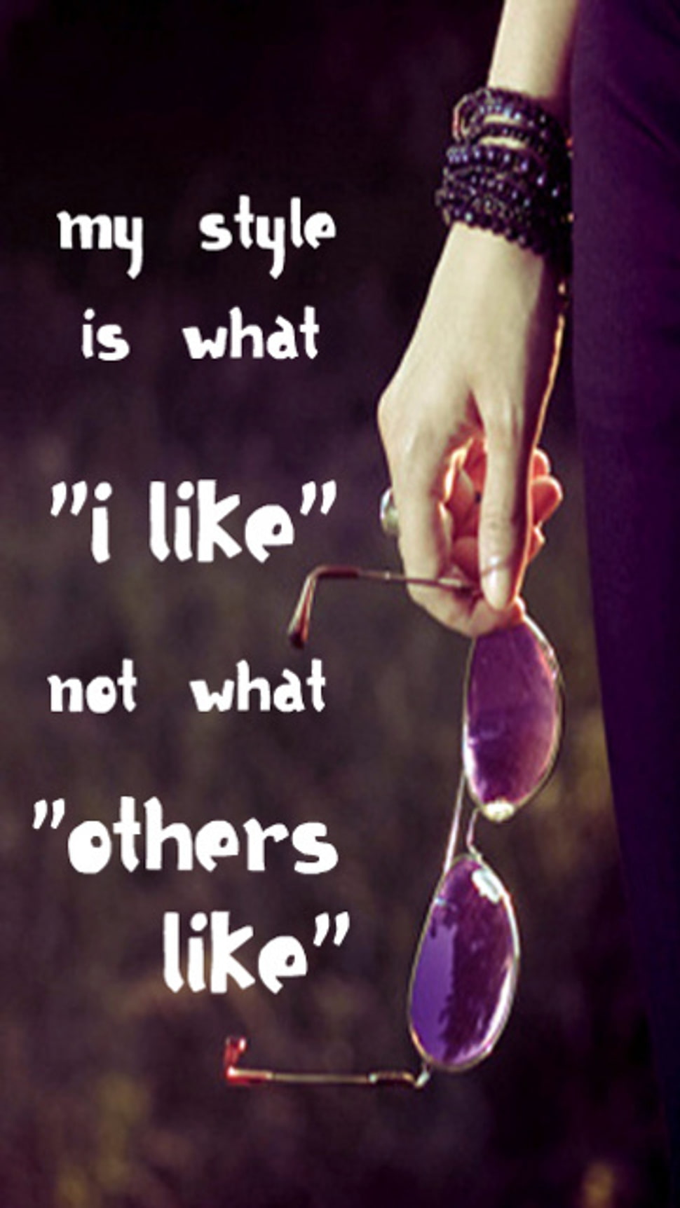 Human hand holding purple sunglasses with i like not what quotes HD  wallpaper | Wallpaper Flare
