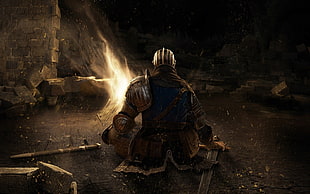 brown armor, Dark Souls, knight, protagonist, video games