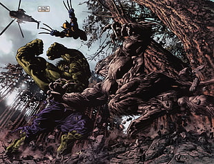 The Incredible Hulk, Wolverine and Sabertooth poster HD wallpaper