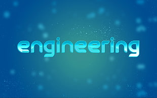 Engineering 3D logo, engineering, blue, digital art, typography