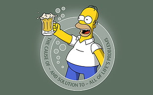Homer Simpson illustration HD wallpaper