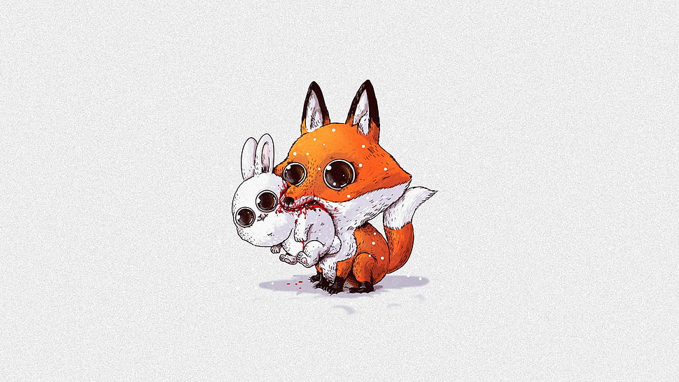 red fox illustration, animals, minimalism HD wallpaper