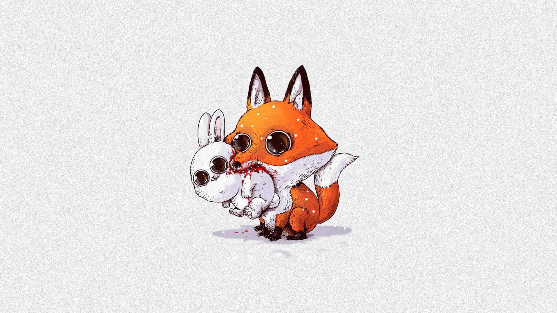 red fox illustration, animals, minimalism