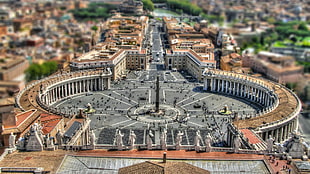 aerial photo of St. Peter's Square, Italy, Rome, Vatican City HD wallpaper