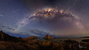 milky way sky, nature, Milky Way HD wallpaper