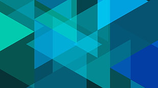 teal and blue triangular 3D wallpaper
