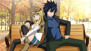 Lucy and Grey from Fairy Tail, anime, Fairy Tail, Heartfilia Lucy , Fullbuster Gray 