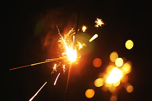sparkler bokeh photography, fireworks HD wallpaper