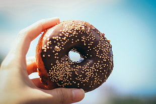 chocolate doughnut, Donut, Pastry, Glaze HD wallpaper