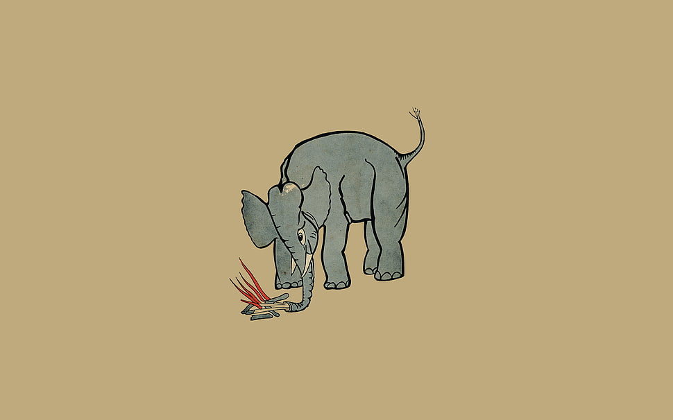 gray elephant sketch, album covers, Mount Eerie (Band), music, elephant HD wallpaper