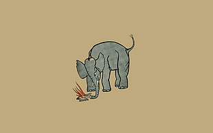 gray elephant sketch, album covers, Mount Eerie (Band), music, elephant