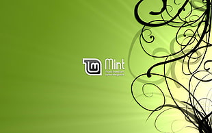 white and black Mint logo, Linux, GNU, Linux Mint HD wallpaper