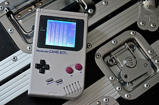 white Nintendo GameBoy, GameBoy, chiptune, vintage, 8-bit