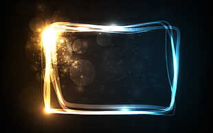 rectangular yellow and blue illustration, vector, colorful, abstract