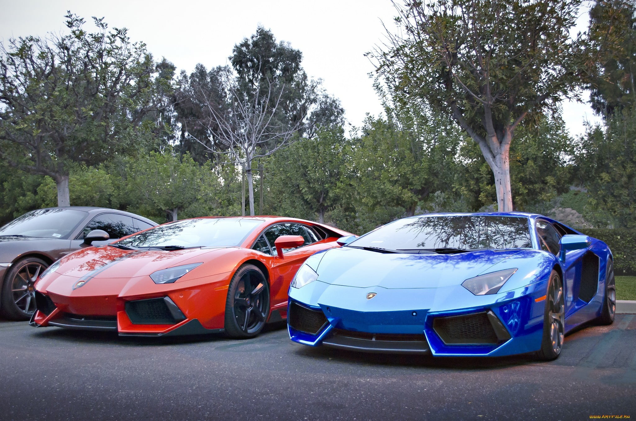 blue and red cars, car, luxury cars, Lamborghini, Lamborghini Aventador