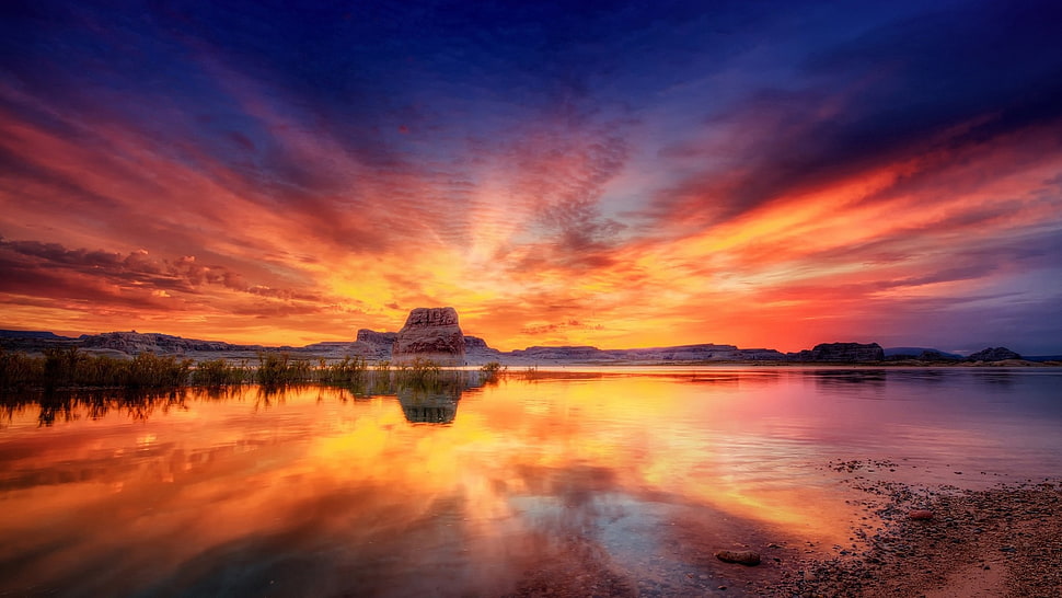sunset scenery, landscape, sunset HD wallpaper