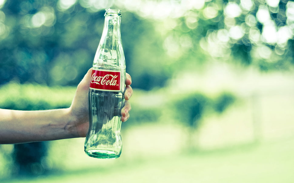 selective focus photograph of person holding Coca-Cola bottle HD wallpaper