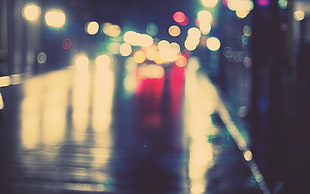 blurred, city, night, bokeh