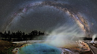 Milky Way digital wallpaper, NASA, stars, sky, planet
