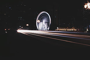 Wheel,  Rotation,  City,  Night HD wallpaper