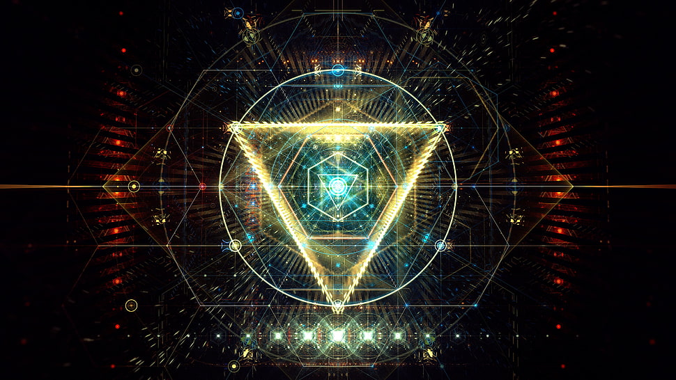 brown and gray geometric digital wallpaper, abstract, digital art, triangle HD wallpaper
