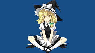 female anime character with yellow hair, anime, fan art, Touhou, Kirisame Marisa