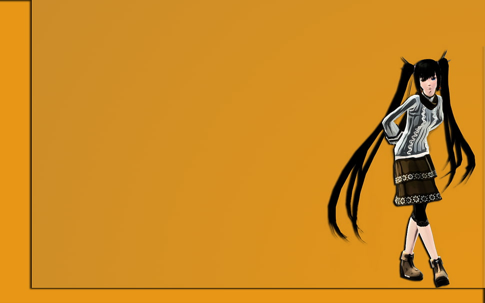 black haired female anime illustration, Phantasy Star Online 2, graphics tablets HD wallpaper