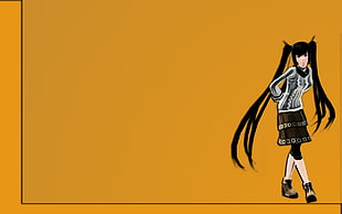 black haired female anime illustration, Phantasy Star Online 2, graphics tablets