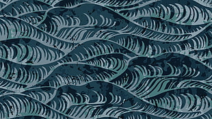 green and gray textile, digital art, abstract, pattern, CGI