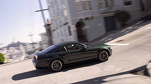 black Ford Mustang, Ford Mustang, muscle cars, bullitt