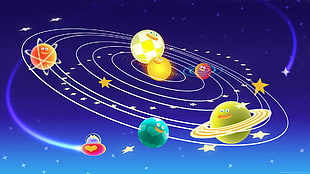 outer space digital wallpaper, humor, colorful, space, planet