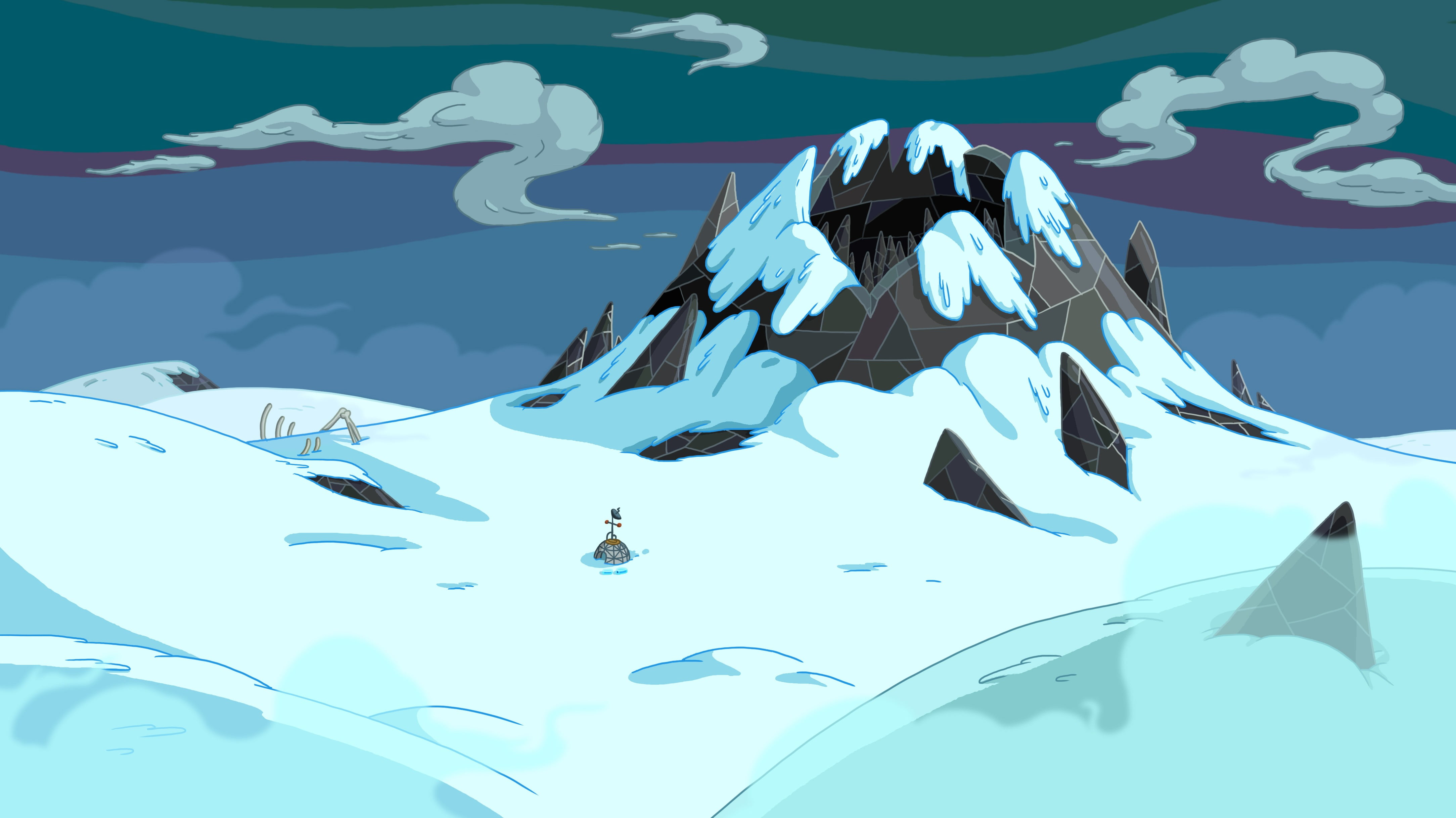 mountain covered by snow cartoon illustration, Adventure Time, cartoon