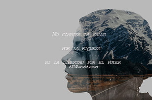 No Cambies La Salud logo, double exposure, David Monroy, quote HD wallpaper
