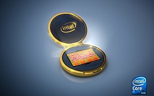 Intel computer processor inside the case