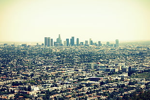 gray concrete building, Los Angeles, cityscape, USA HD wallpaper