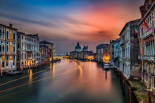 city lights timelapse, photography, landscape, Venice, Italy HD wallpaper
