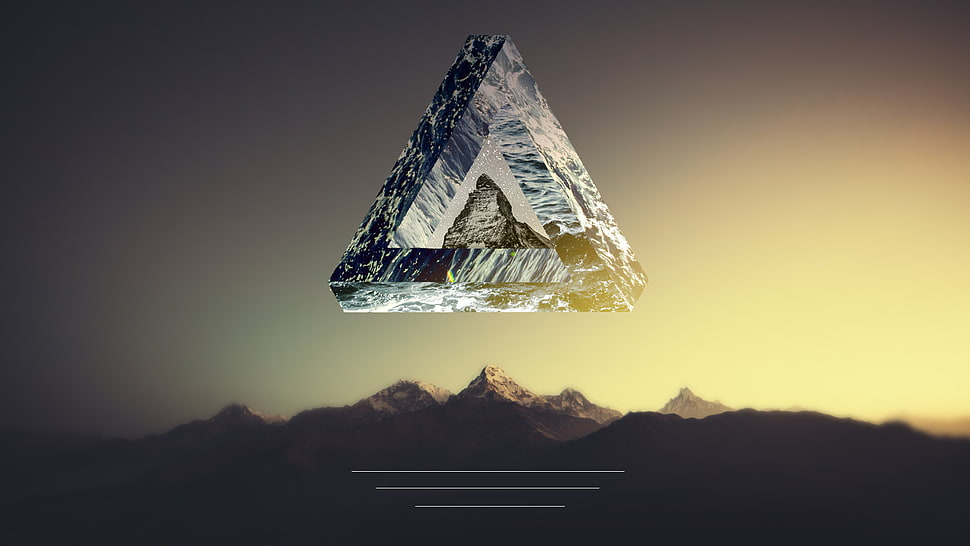 triangle mountain digital wallpaper HD wallpaper