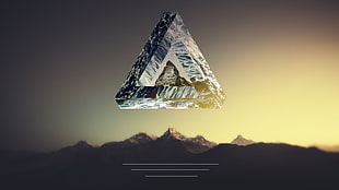triangle mountain digital wallpaper HD wallpaper