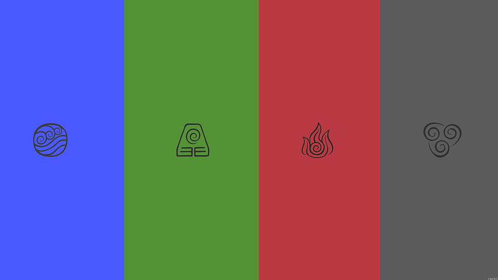 blue, green, red, and gray illustration HD wallpaper