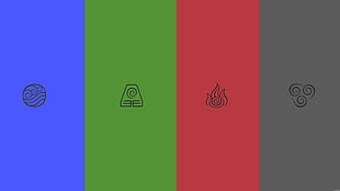 blue, green, red, and gray illustration