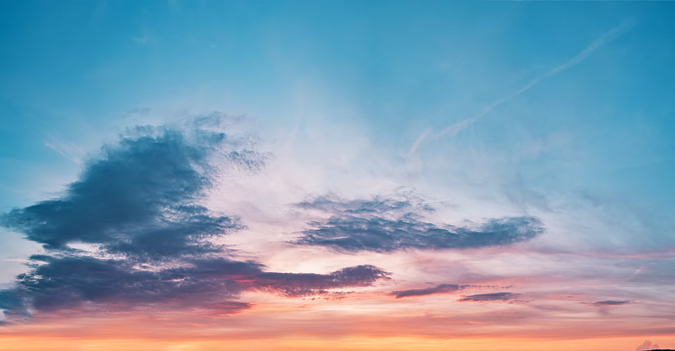 blue clouds, nature, sky HD wallpaper
