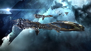 brown spaceships illustration, EVE Online, Minmatar, video games, spaceship HD wallpaper