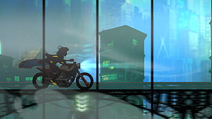 black flat screen computer monitor, Transistor, Red (Transistor)